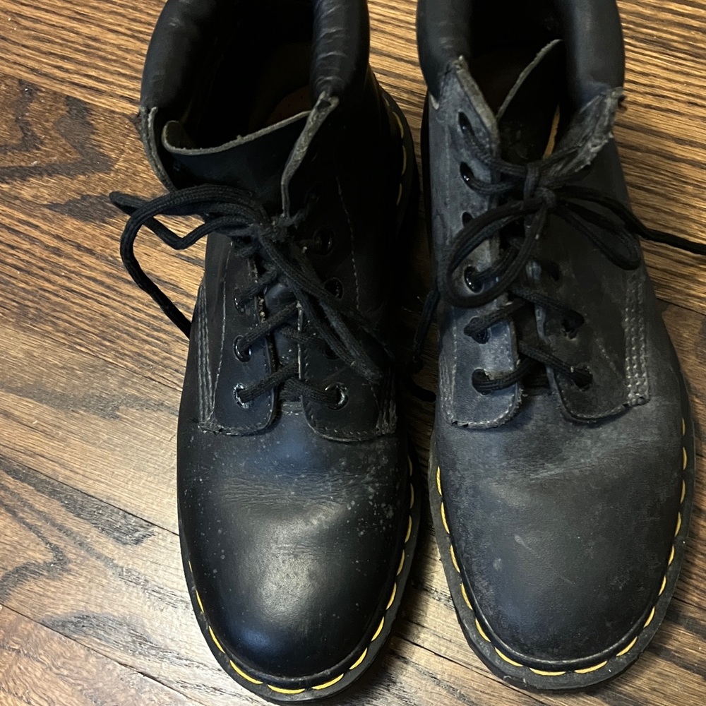 Dr. Martens Black Leather Moto Boots